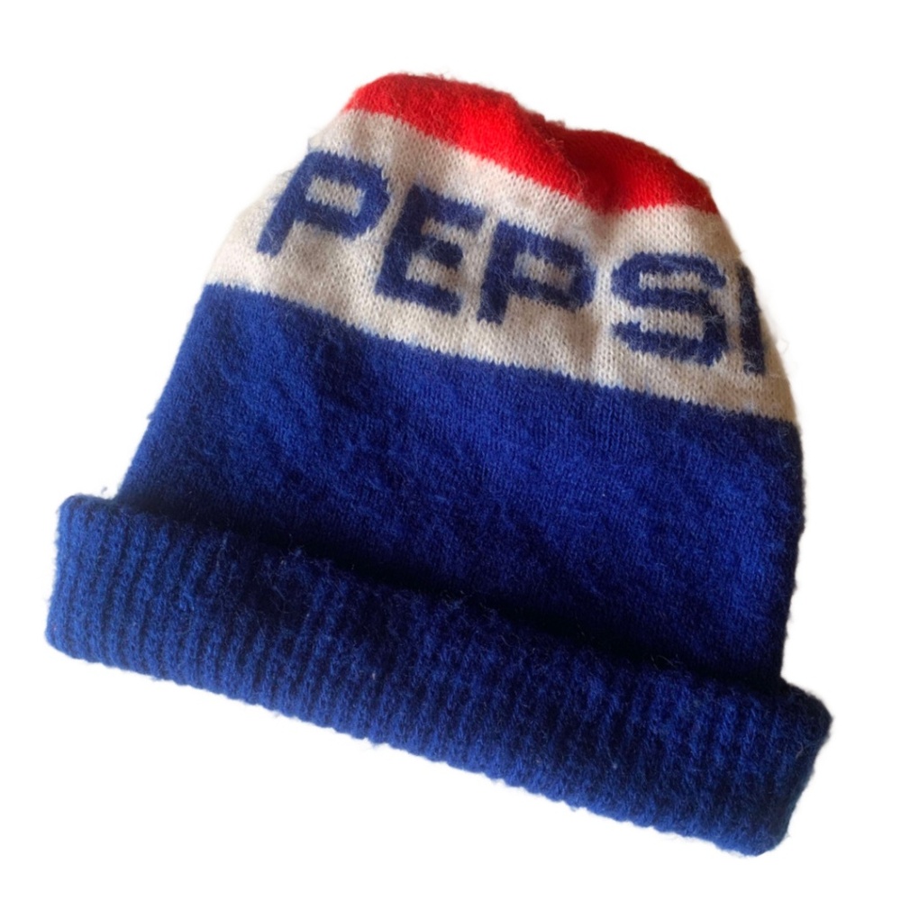 True Vintage 1980s PEPSI Red White and Blue Stocking Cap Hat
